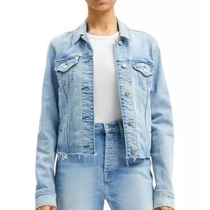 7 for all mankind cropped vintage denim jacket small